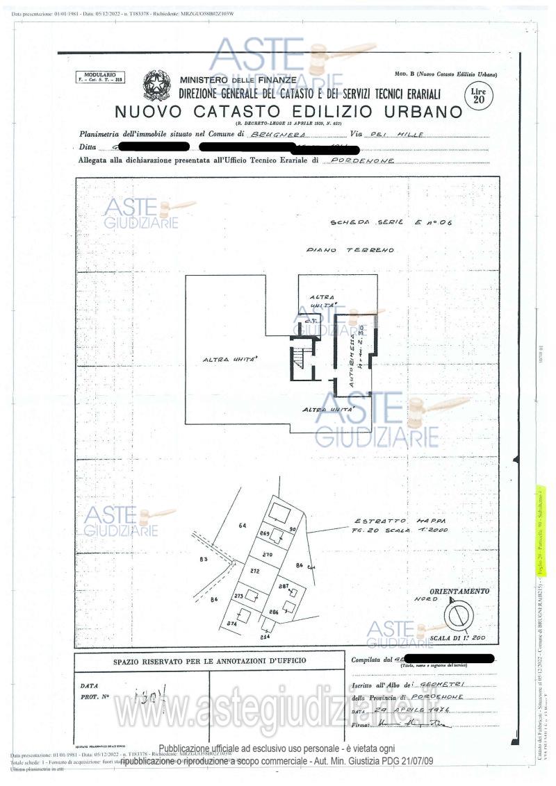 Planimetria del bene