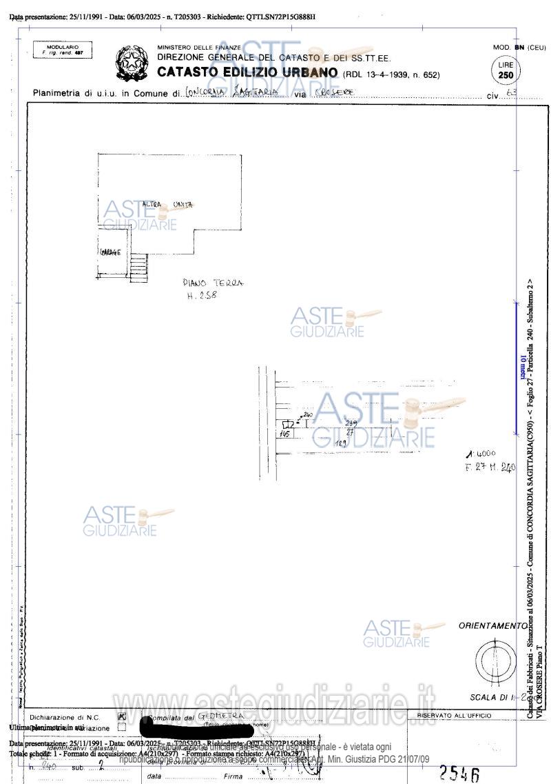 Planimetria del bene