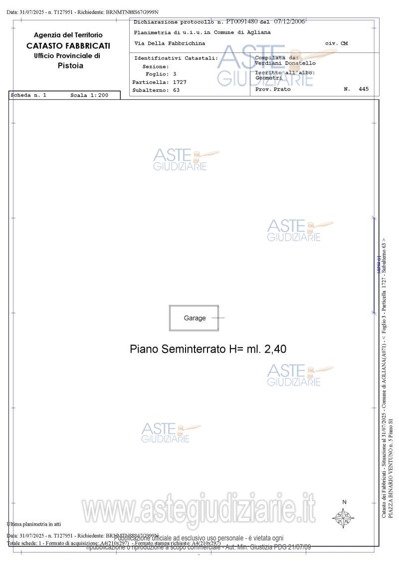 Planimetria del bene