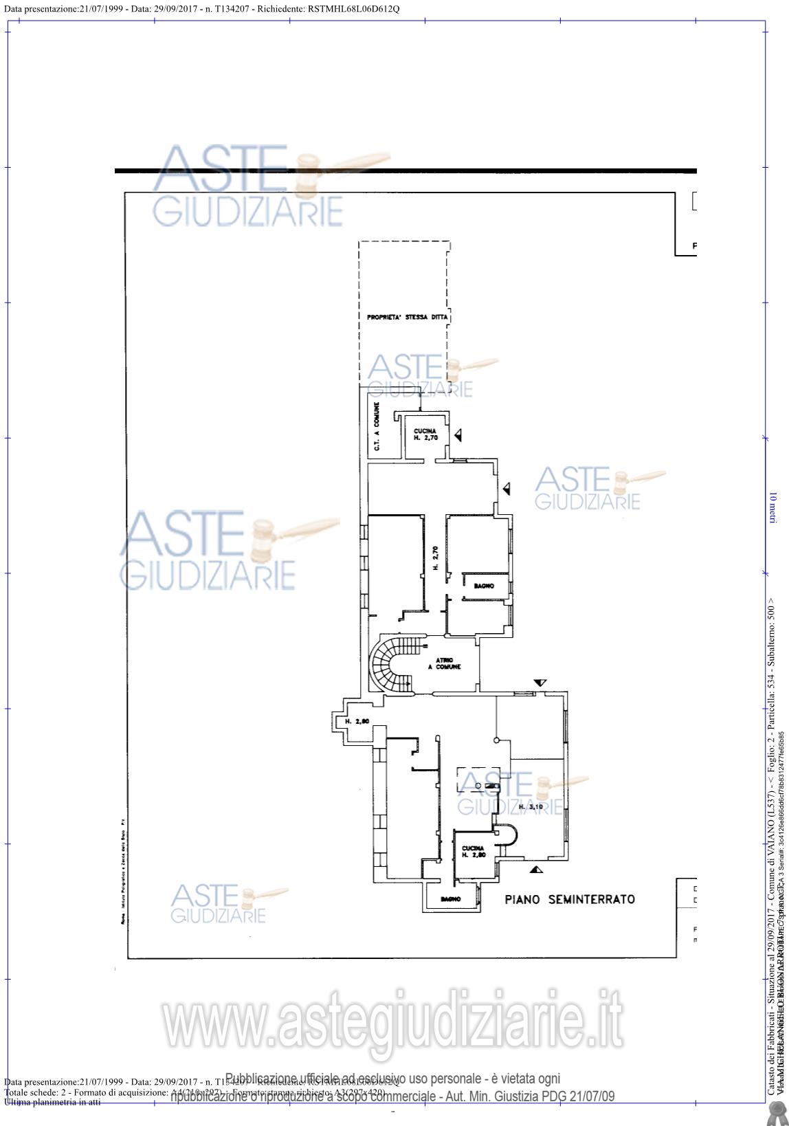 Planimetria del bene