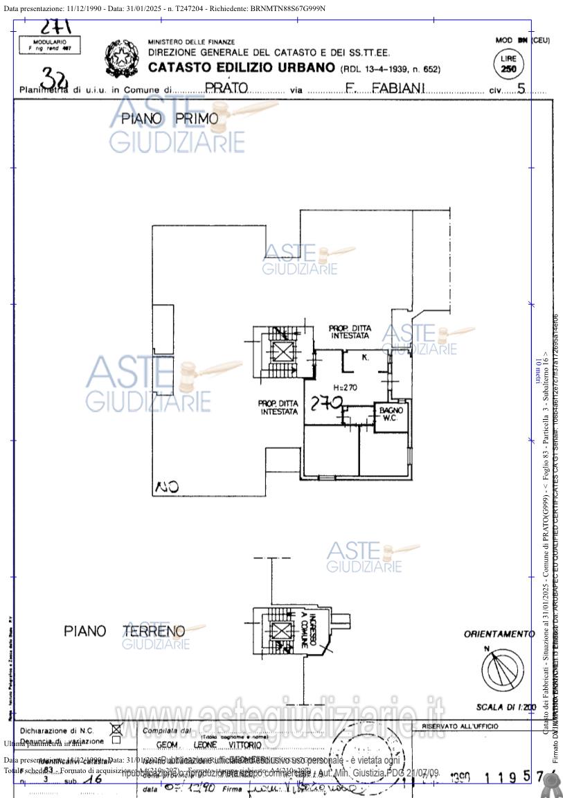 Planimetria del bene