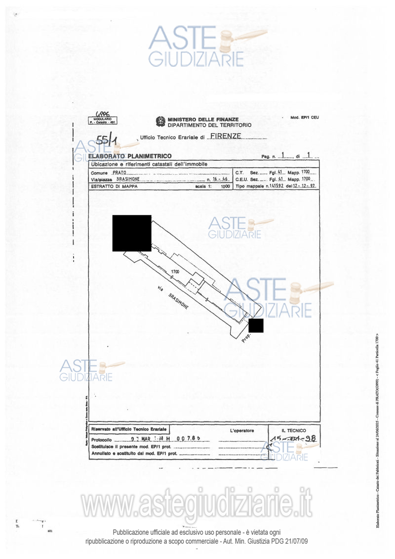 Planimetria del bene
