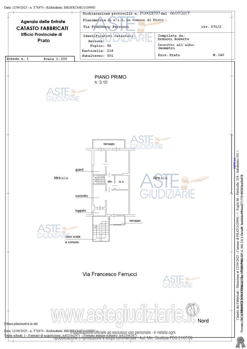 Planimetria del bene