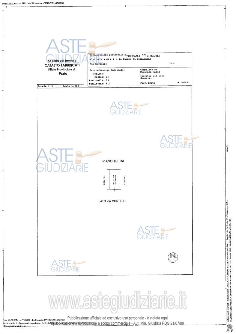 Planimetria del bene