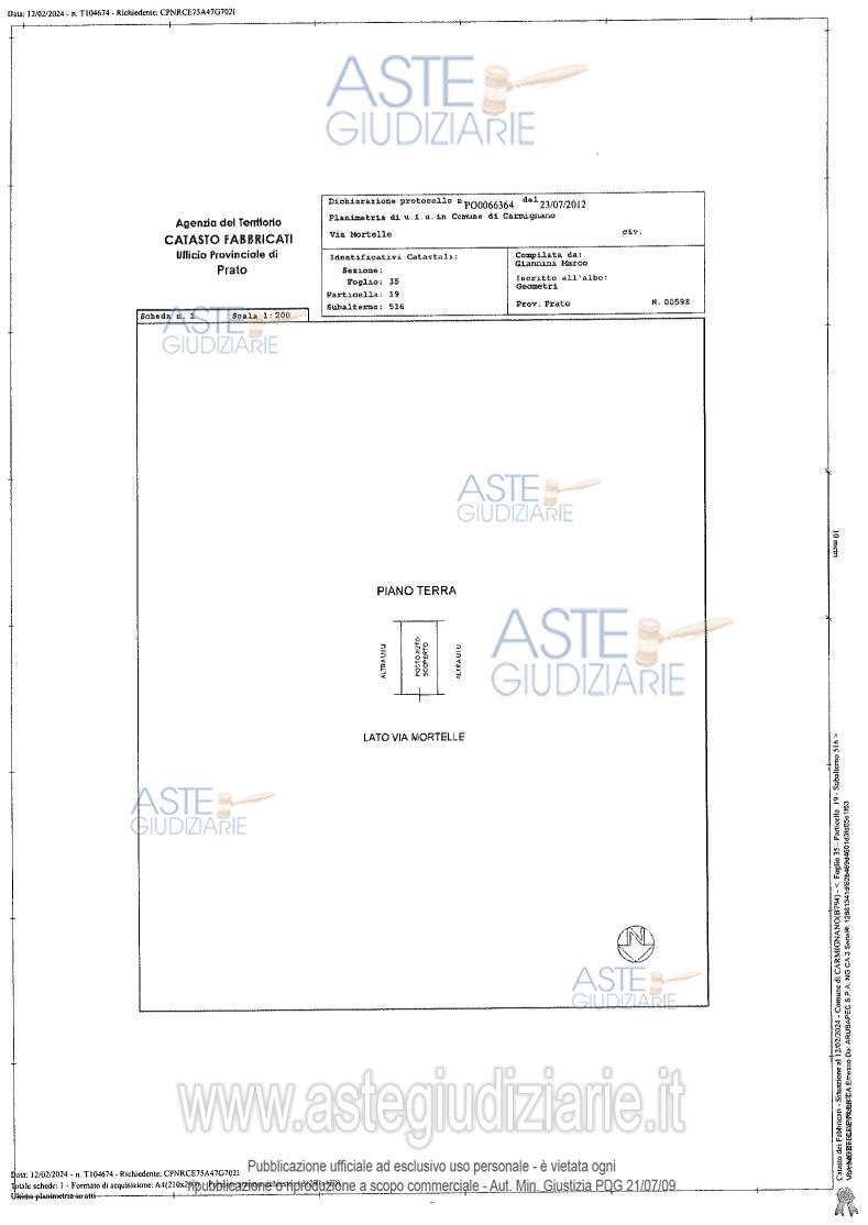 Planimetria del bene