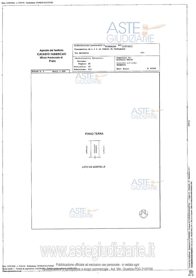 Planimetria del bene