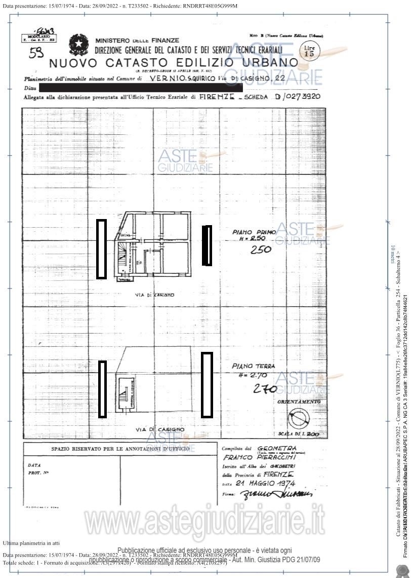 Planimetria del bene