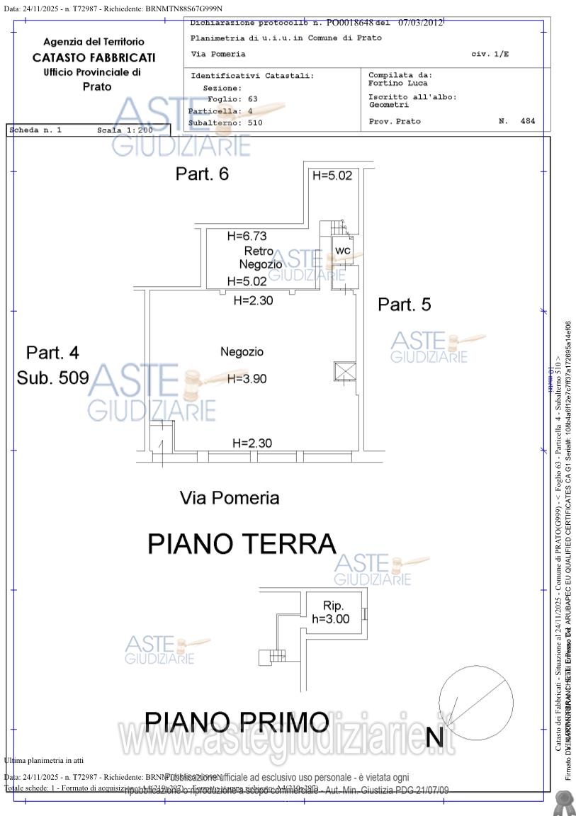 Planimetria del bene