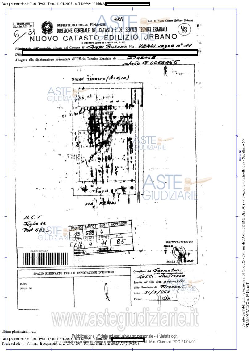 Planimetria del bene