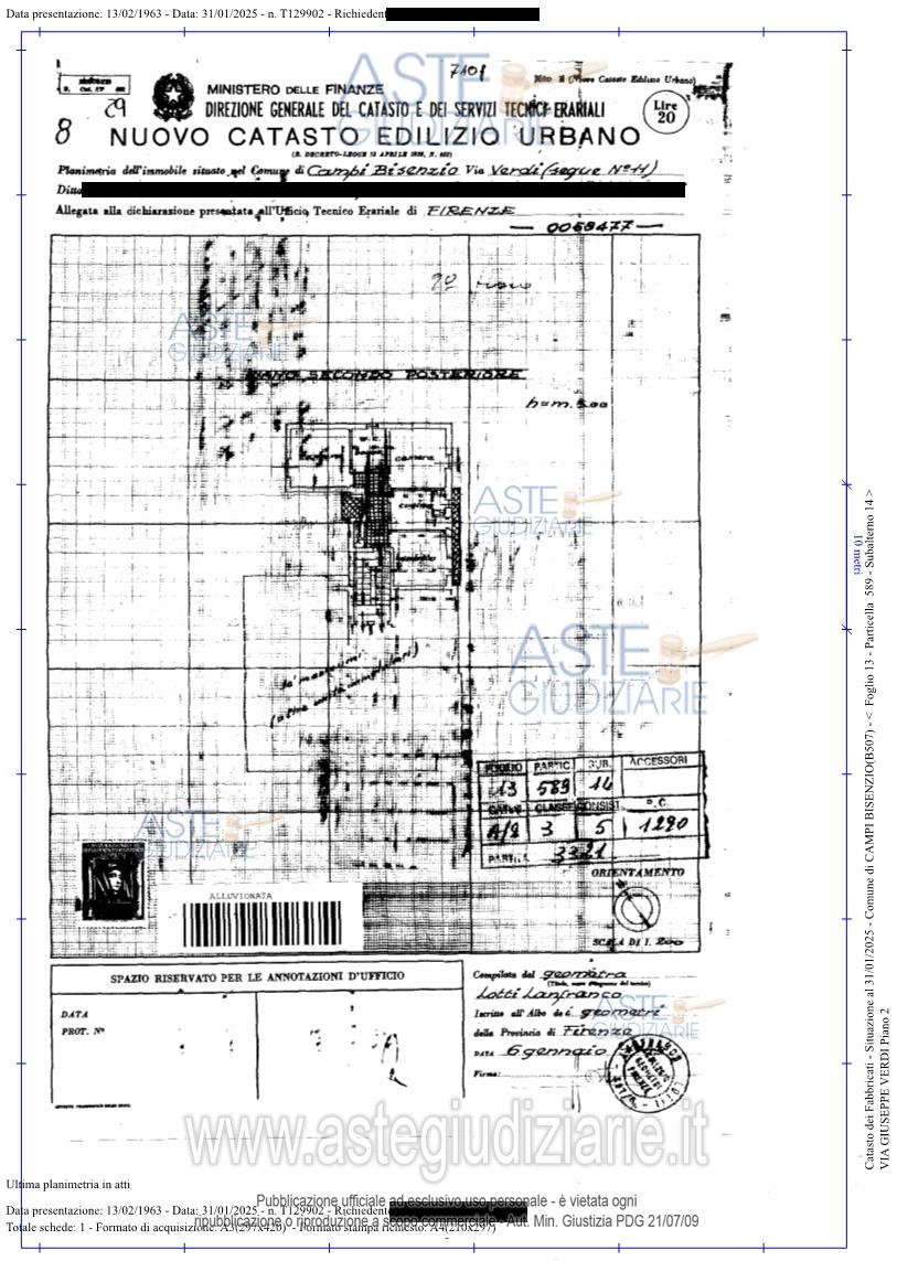 Planimetria del bene