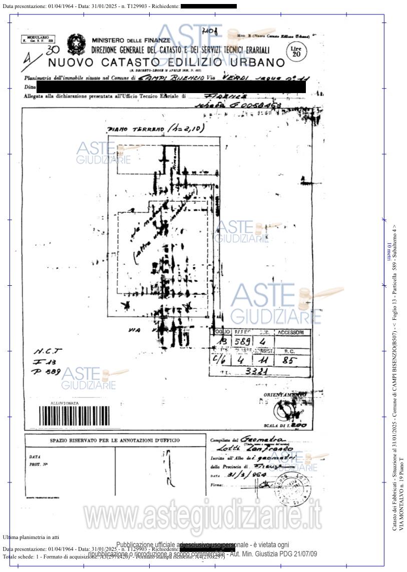 Planimetria del bene