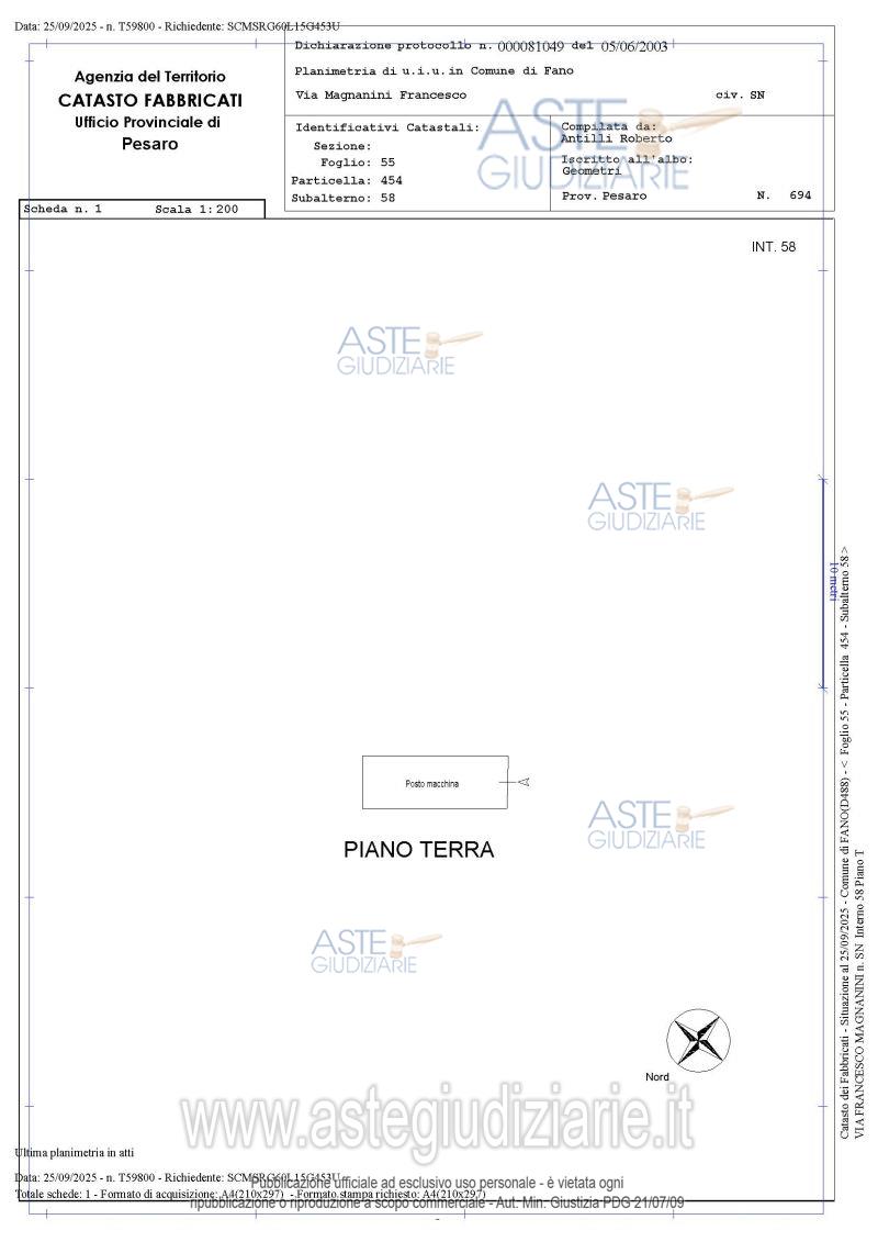Planimetria del bene