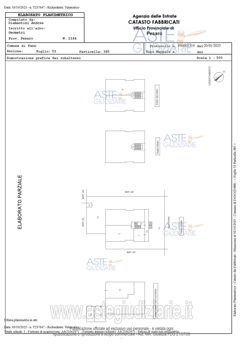 Planimetria del bene