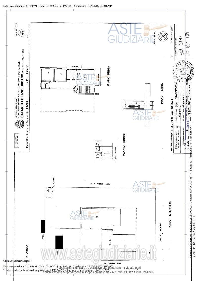 Planimetria del bene