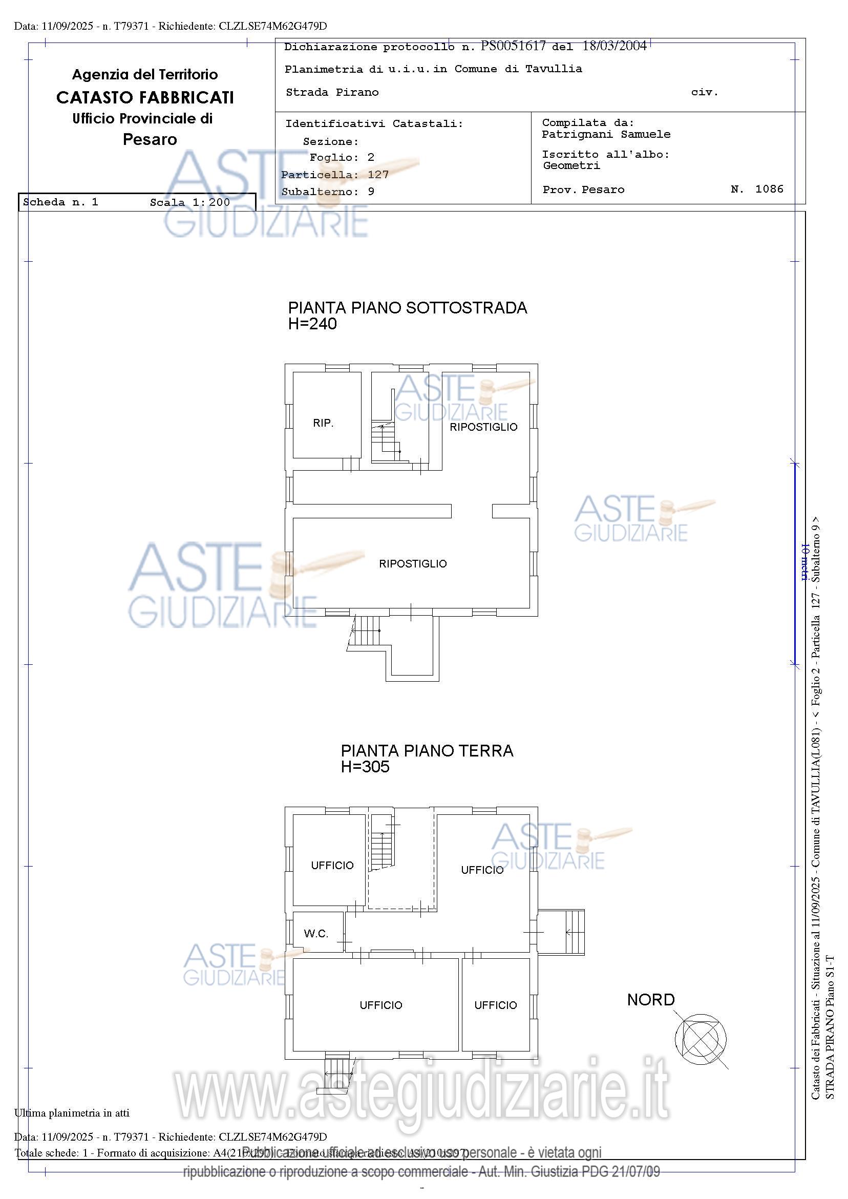 Planimetria del bene