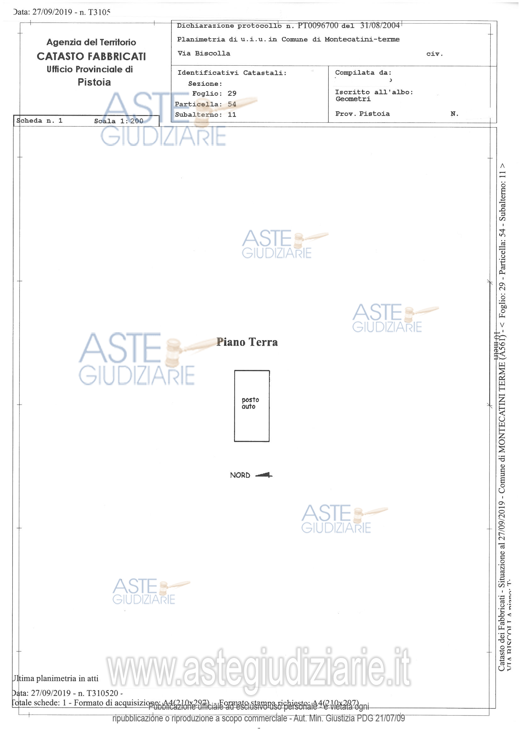 Planimetria del bene