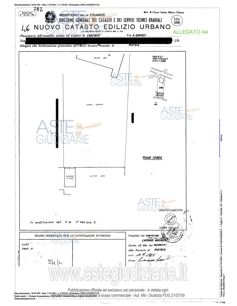 Planimetria del bene