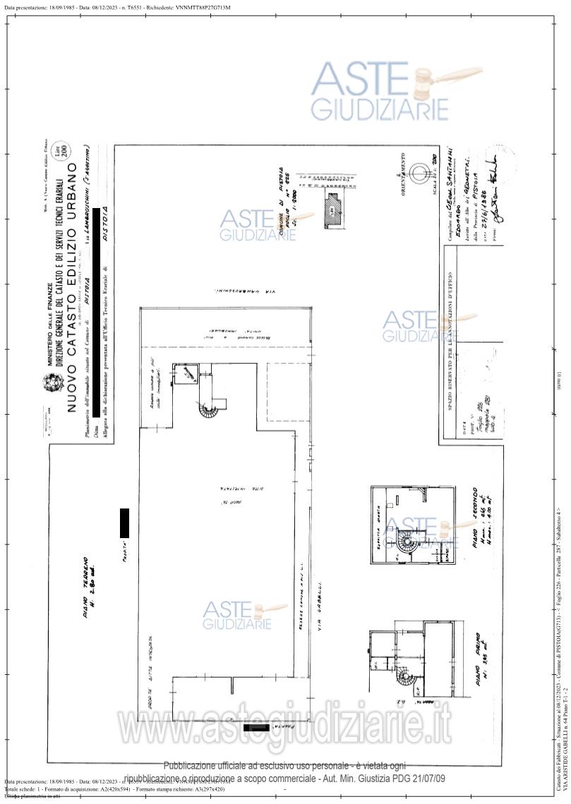 Planimetria del bene