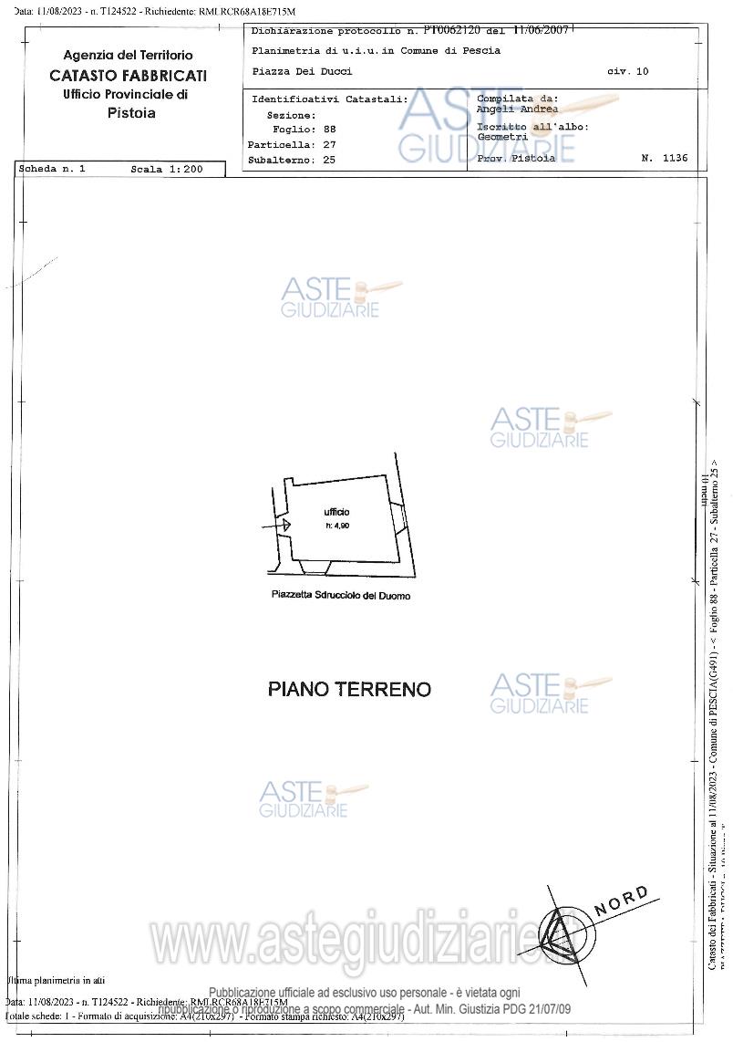 Planimetria del bene