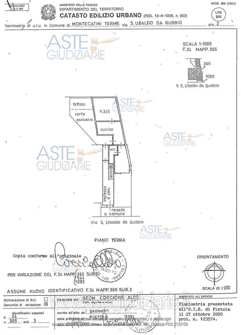 Planimetria del bene