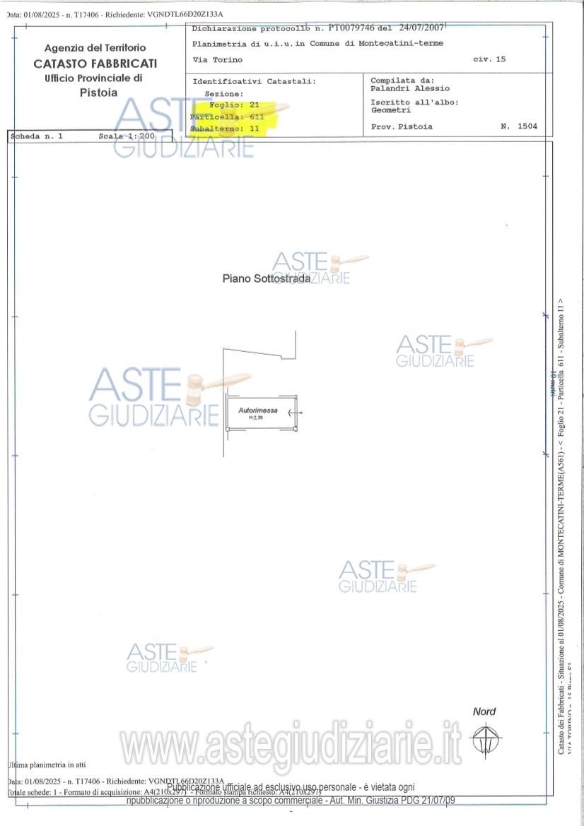 Planimetria del bene