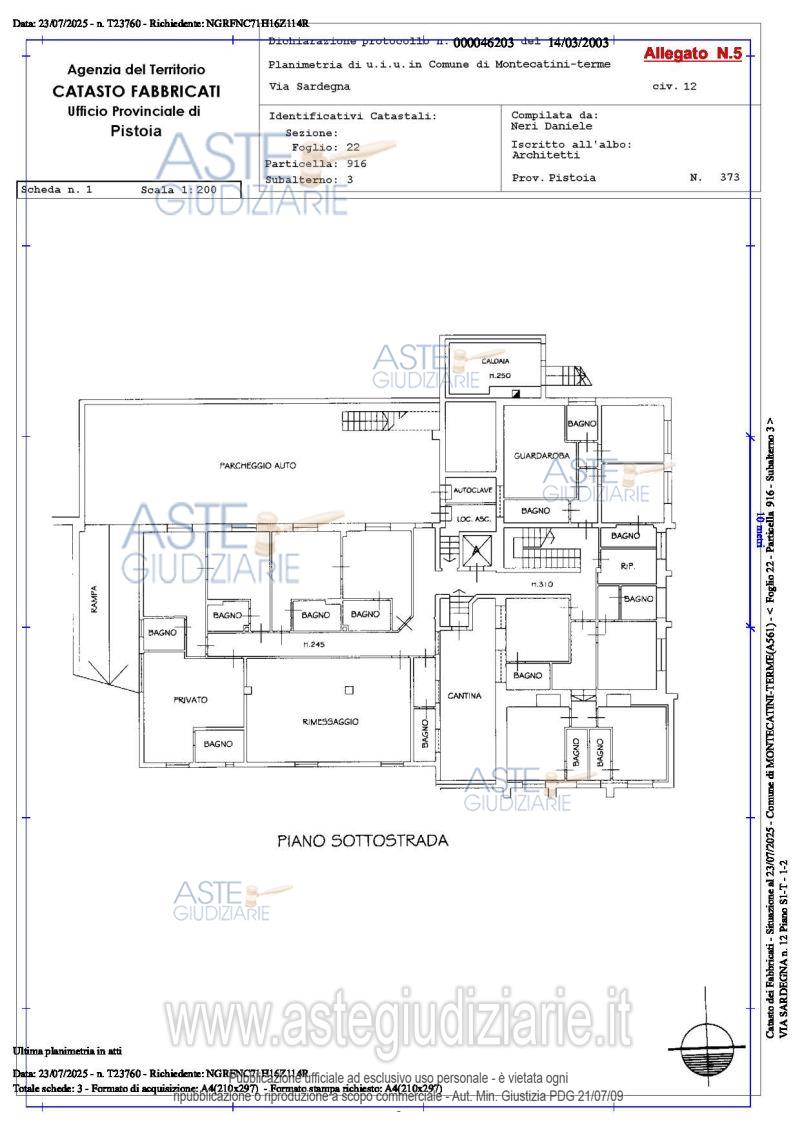 Planimetria del bene