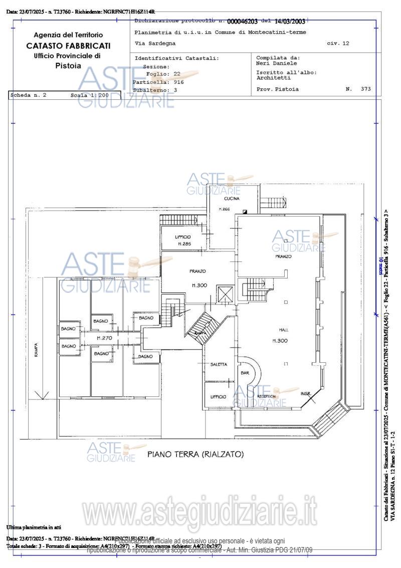 Planimetria del bene