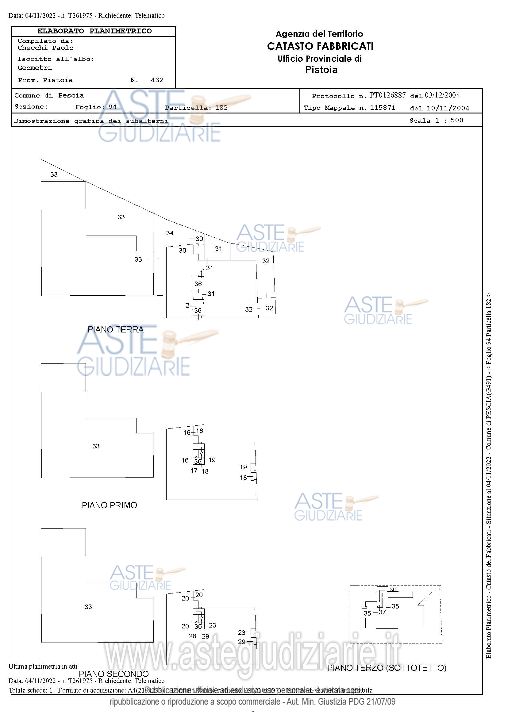Planimetria del bene