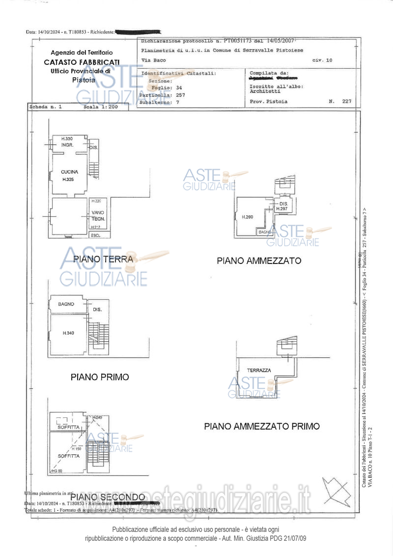 Planimetria del bene