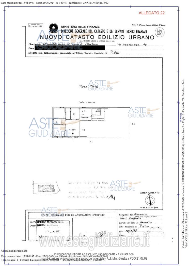 Planimetria del bene