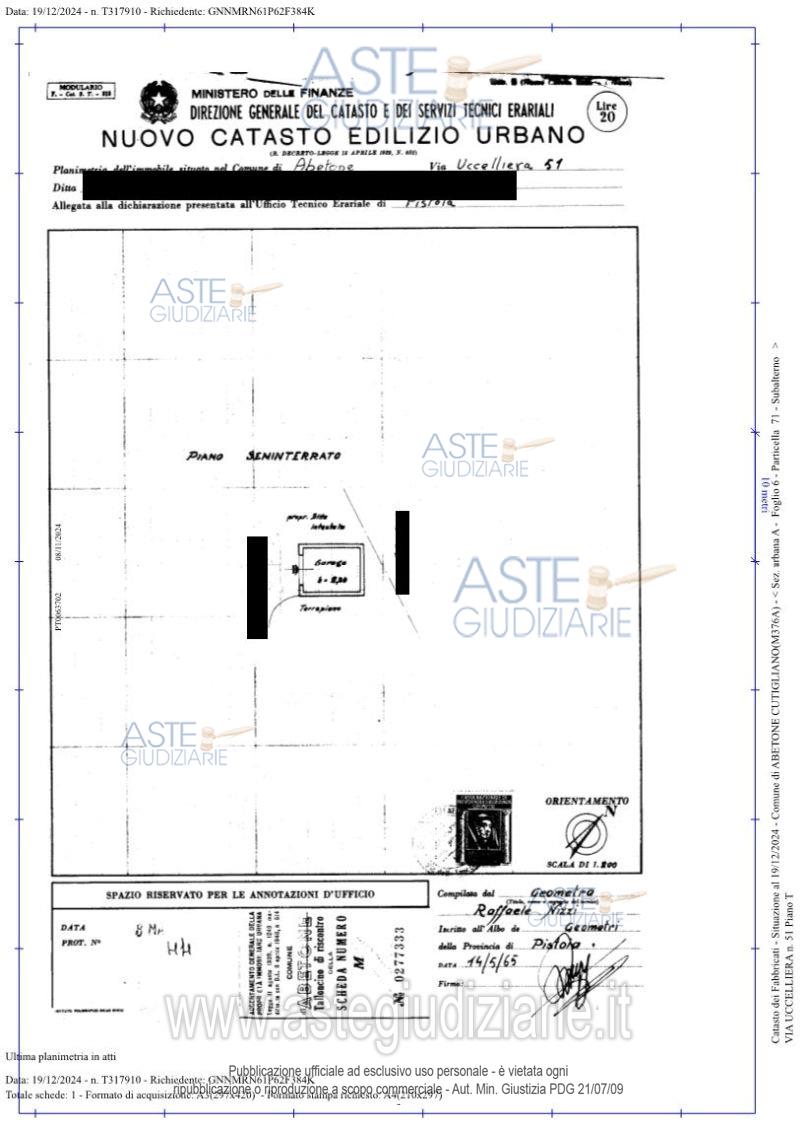 Planimetria del bene