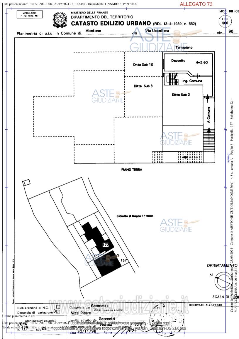 Planimetria del bene