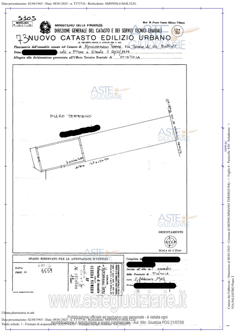 Planimetria del bene