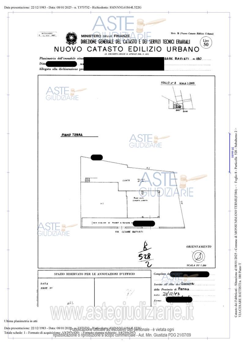 Planimetria del bene