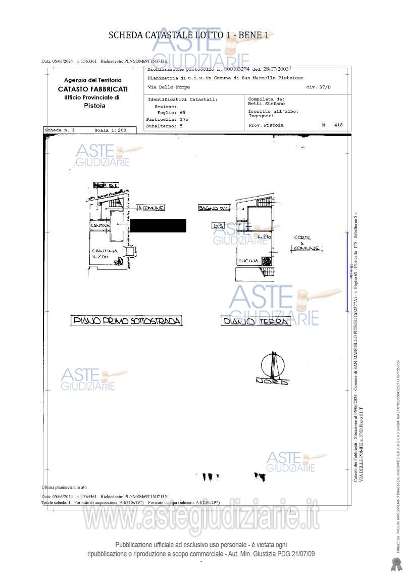 Planimetria del bene