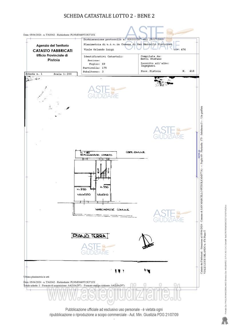 Planimetria del bene