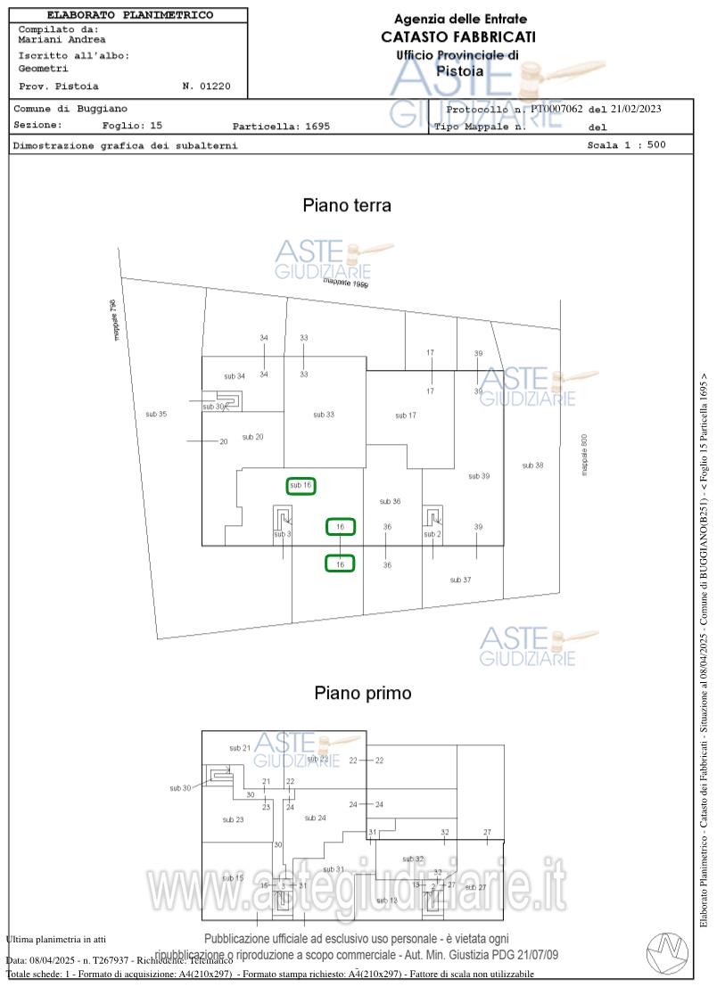 Planimetria del bene