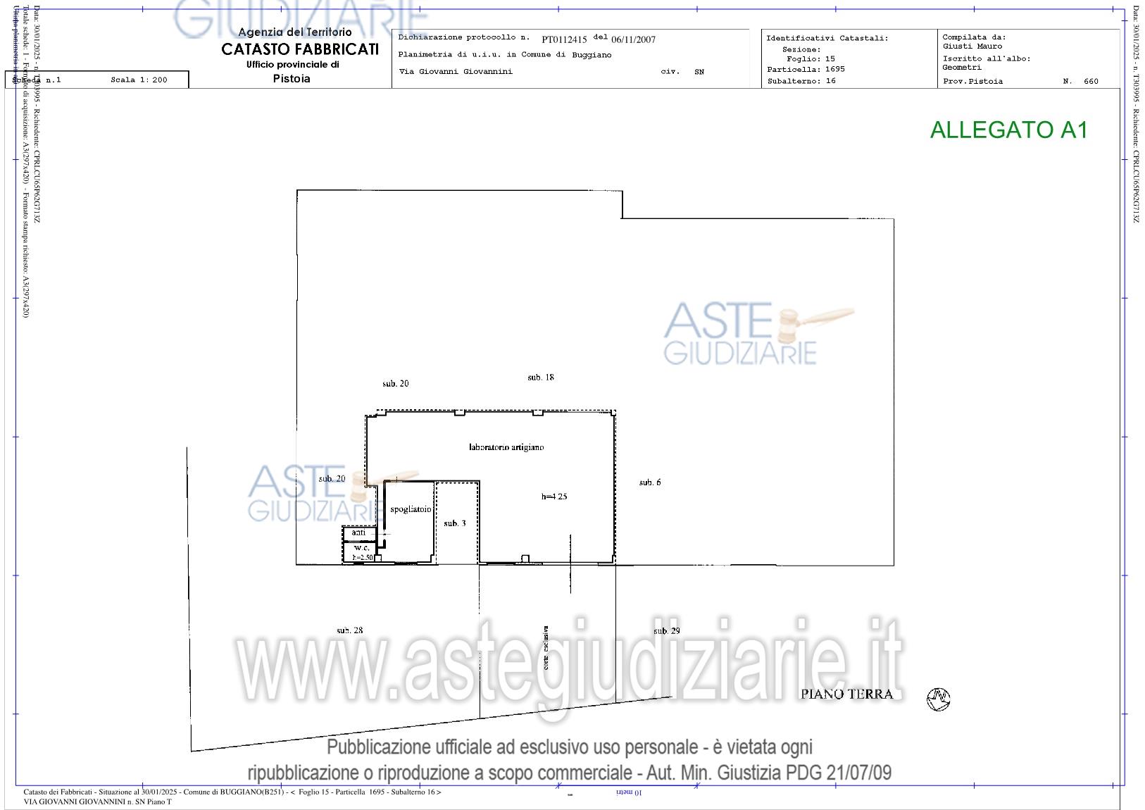 Planimetria del bene