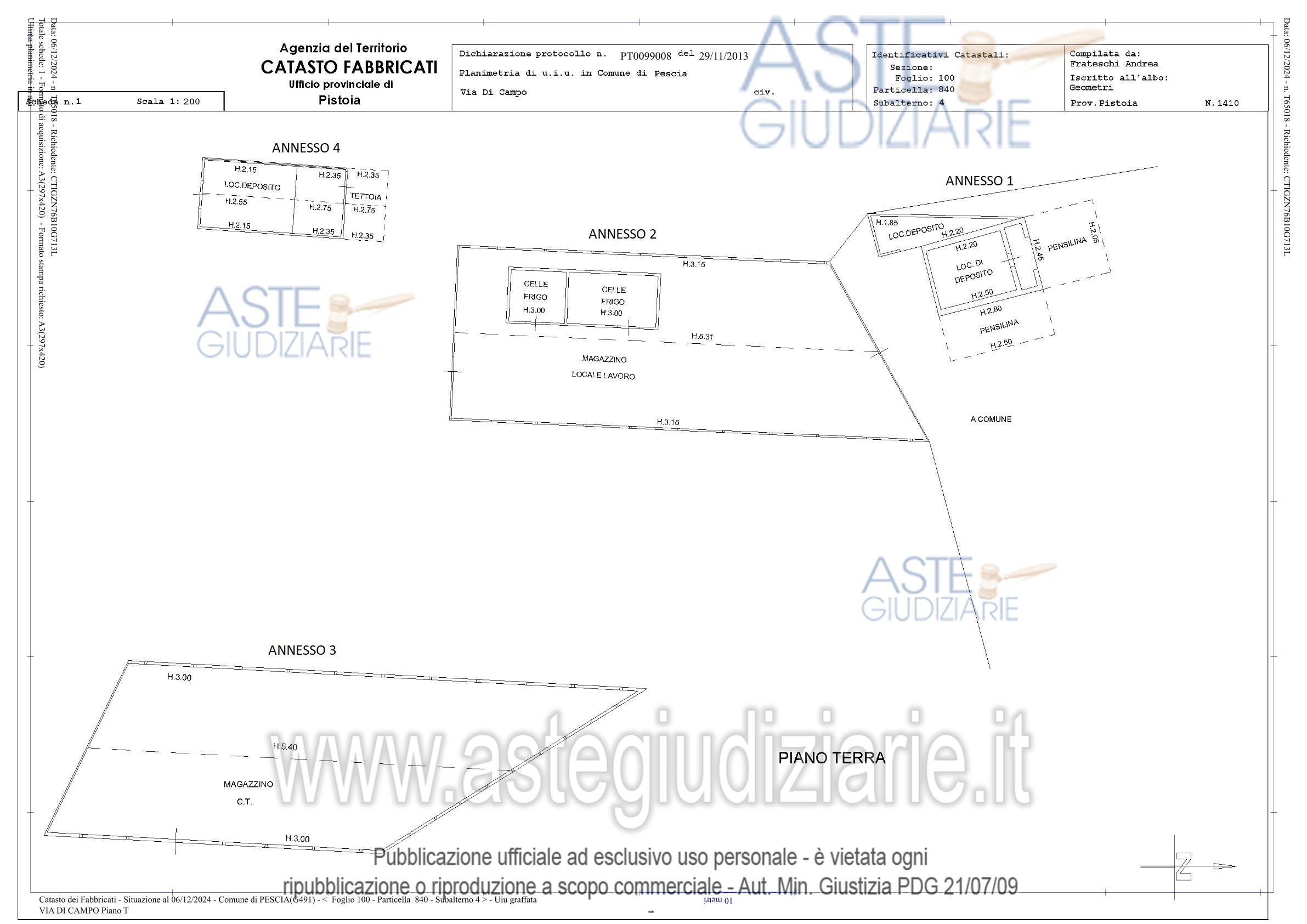 Planimetria del bene