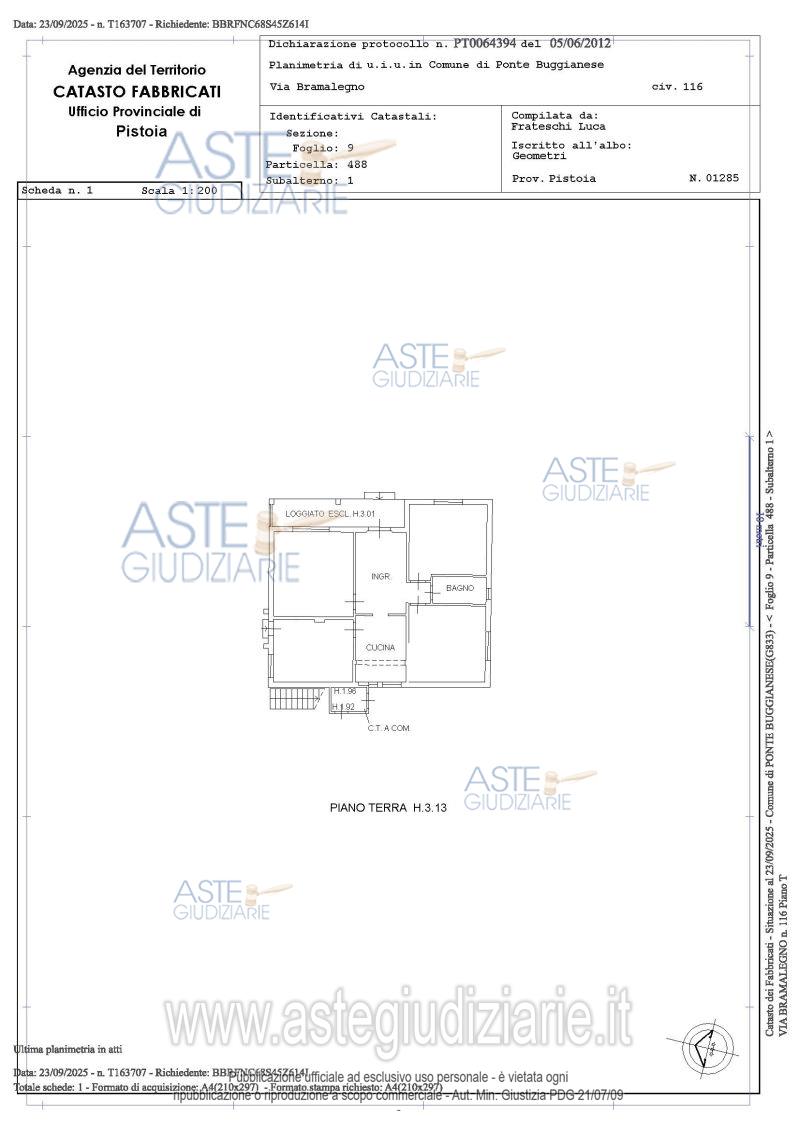 Planimetria del bene