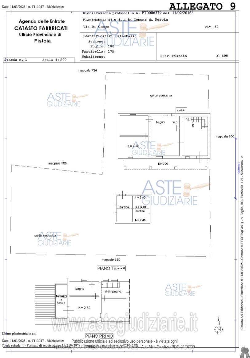 Planimetria del bene