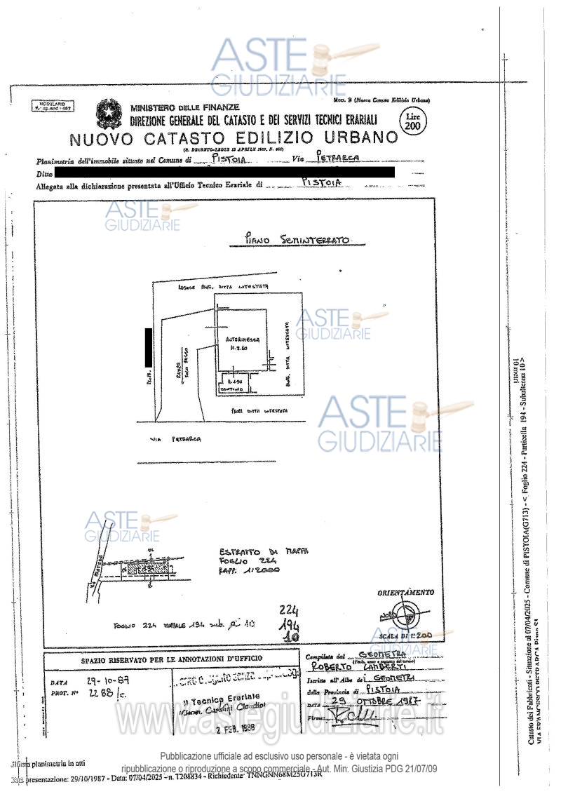 Planimetria del bene