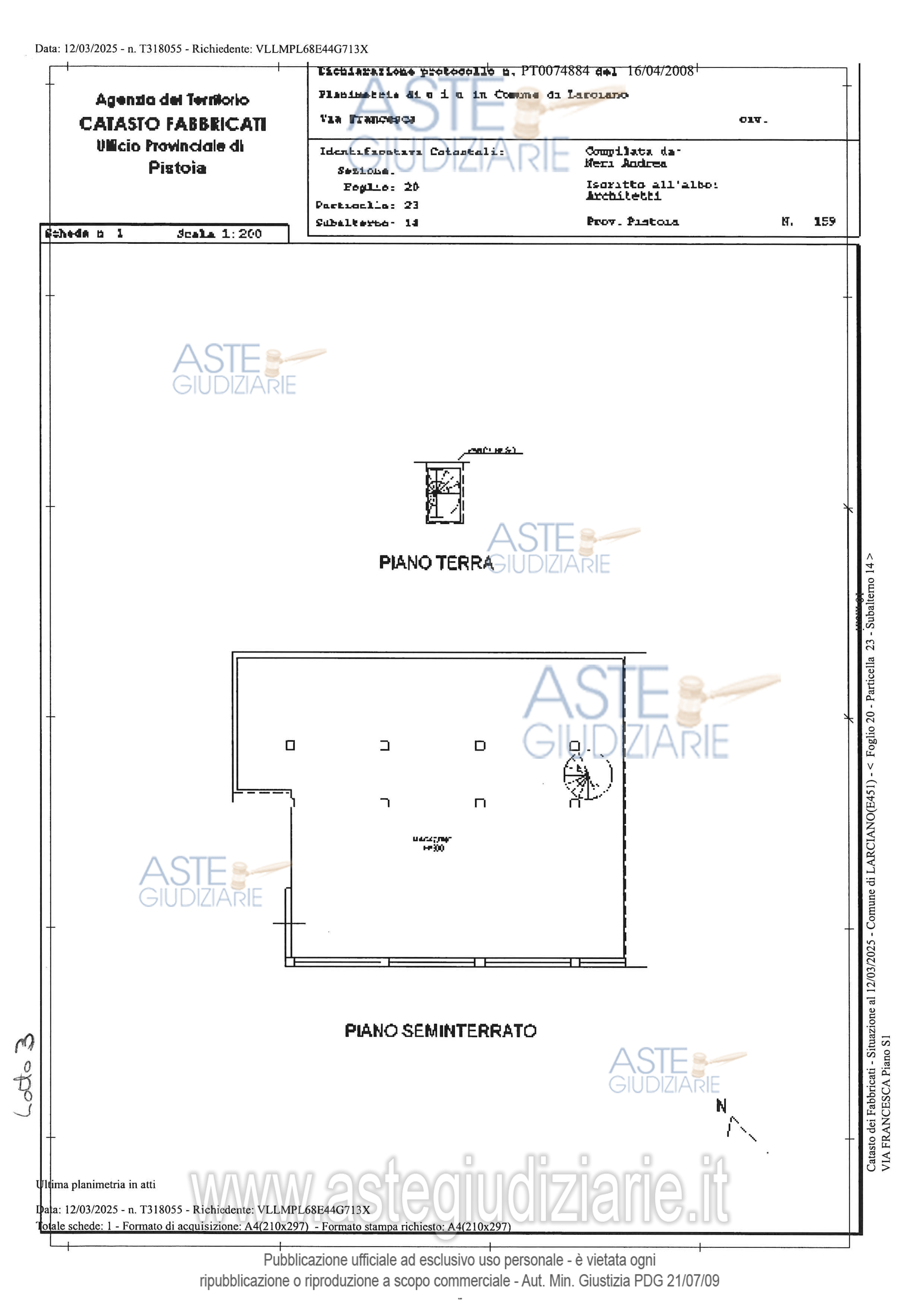 Planimetria del bene