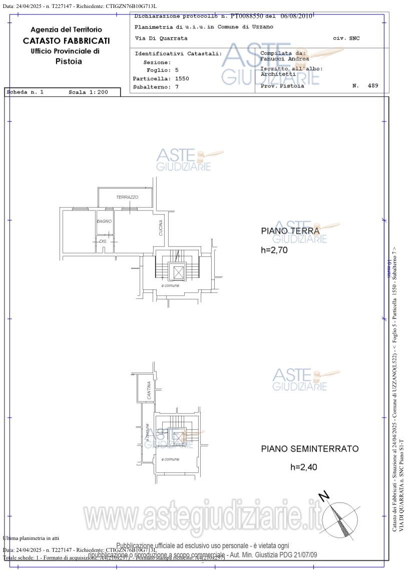 Planimetria del bene