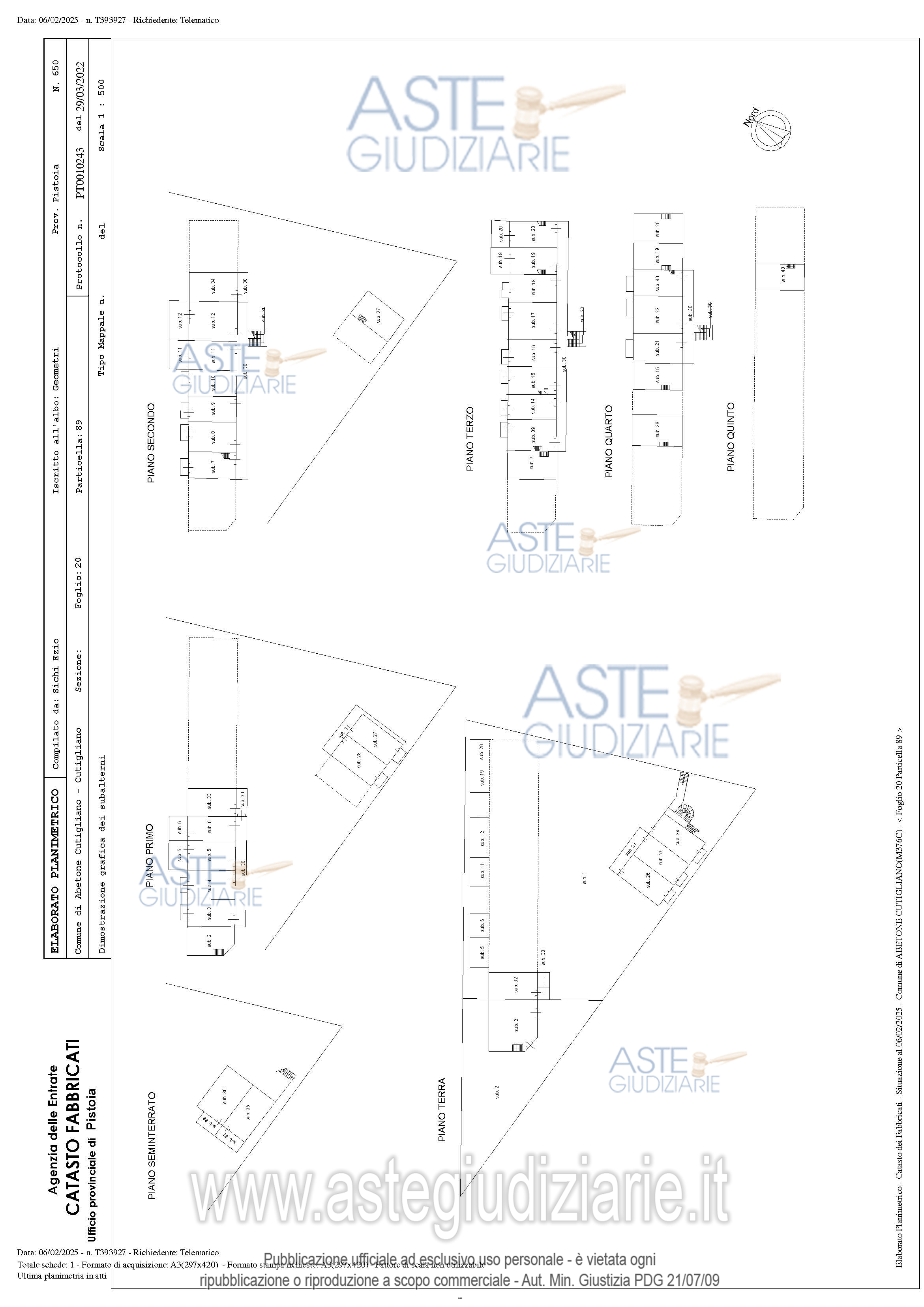 Planimetria del bene