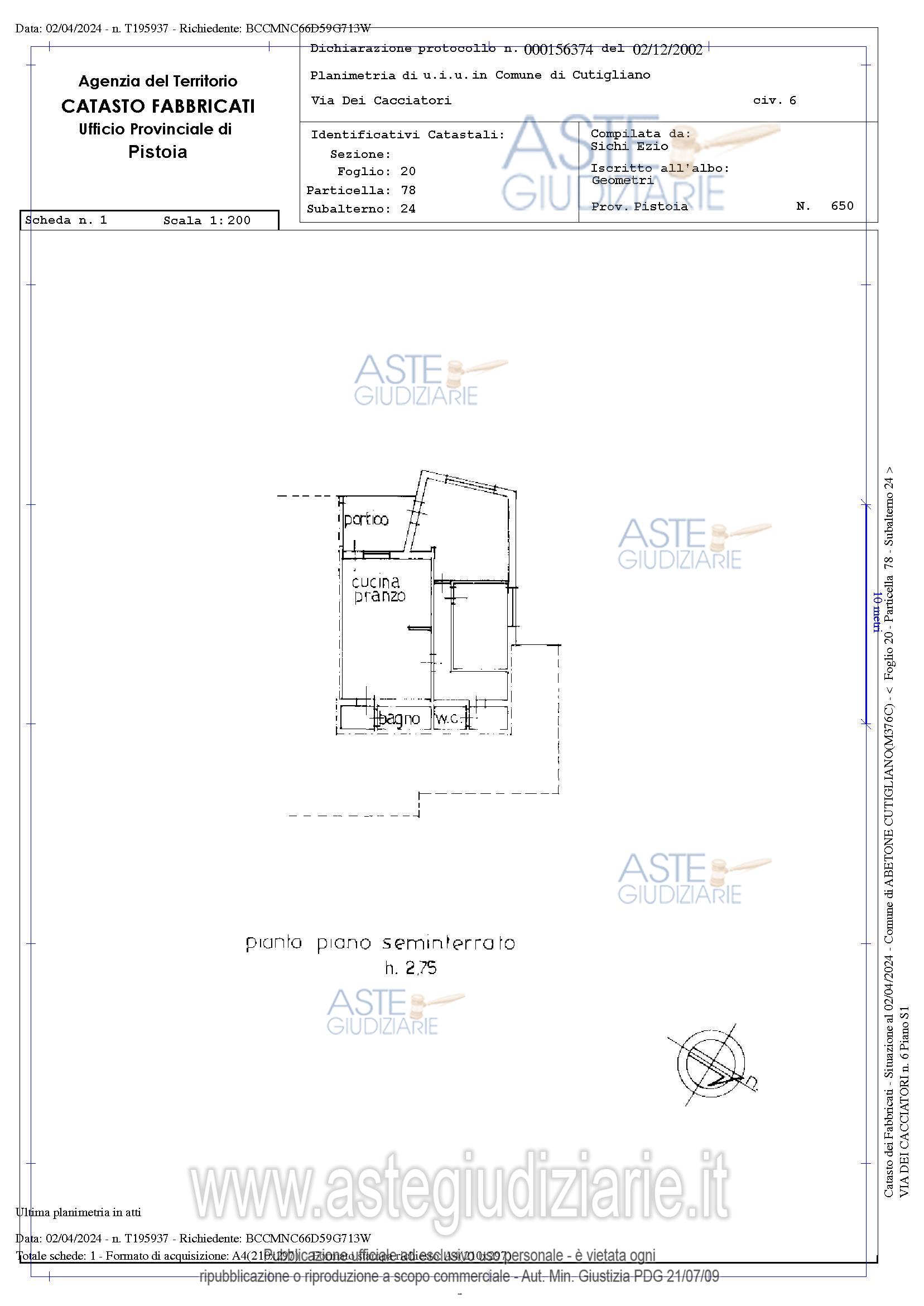 Planimetria del bene