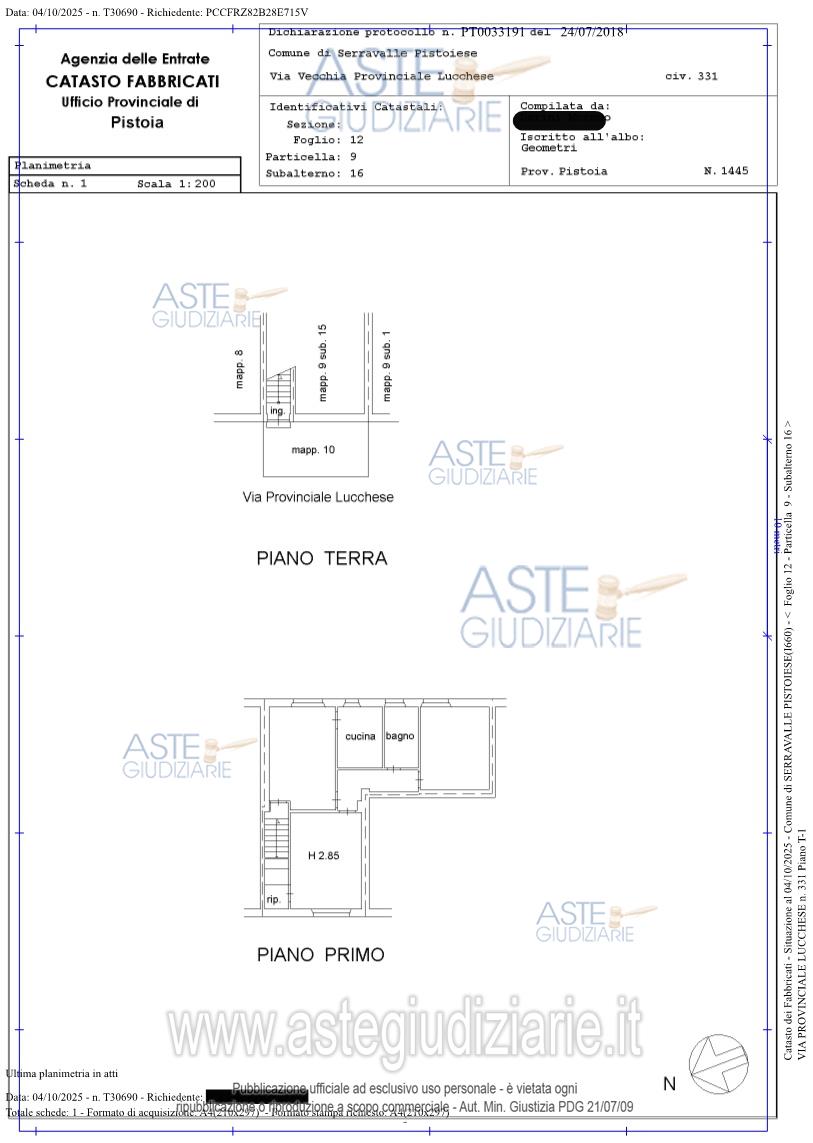 Planimetria del bene
