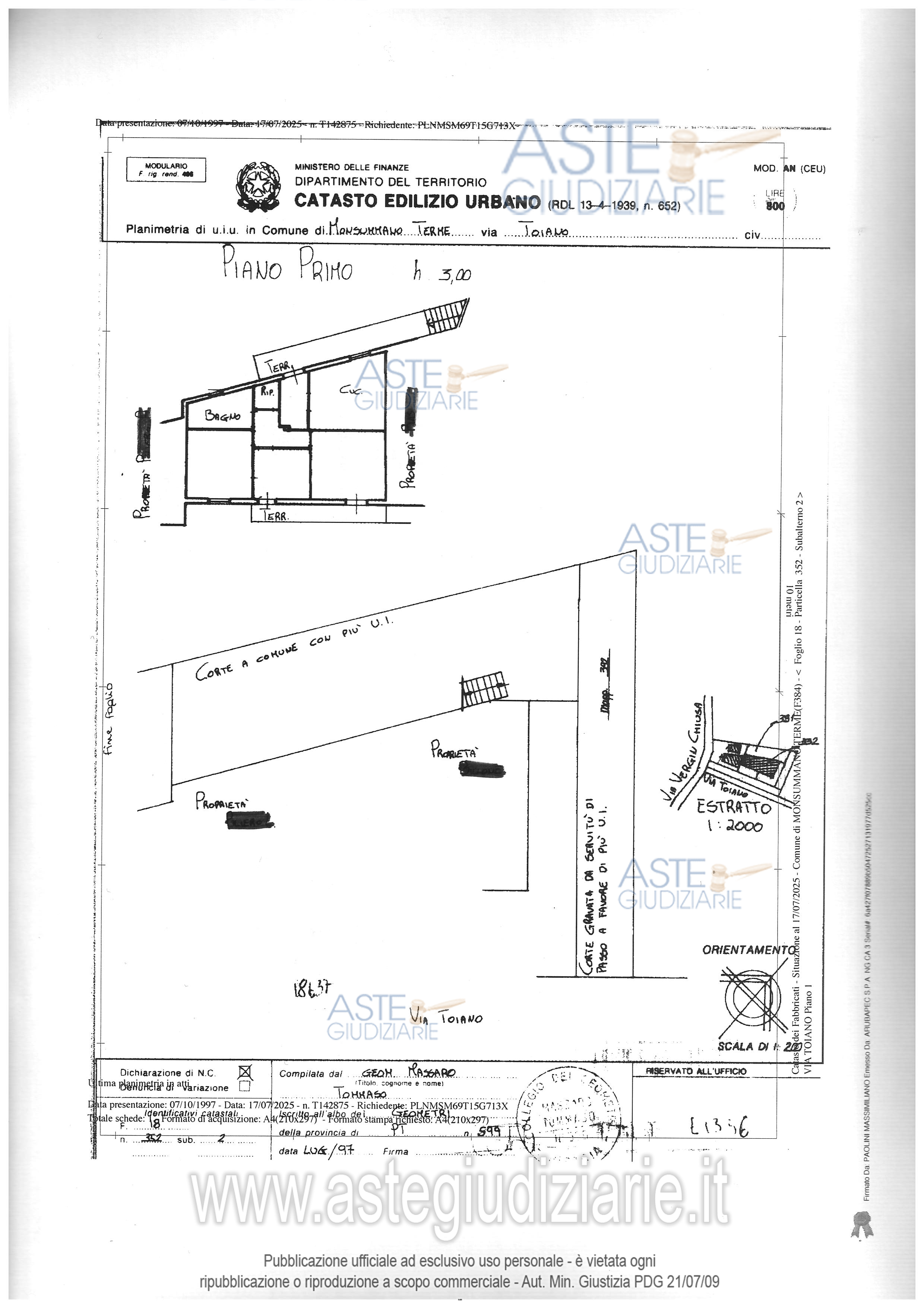 Planimetria del bene