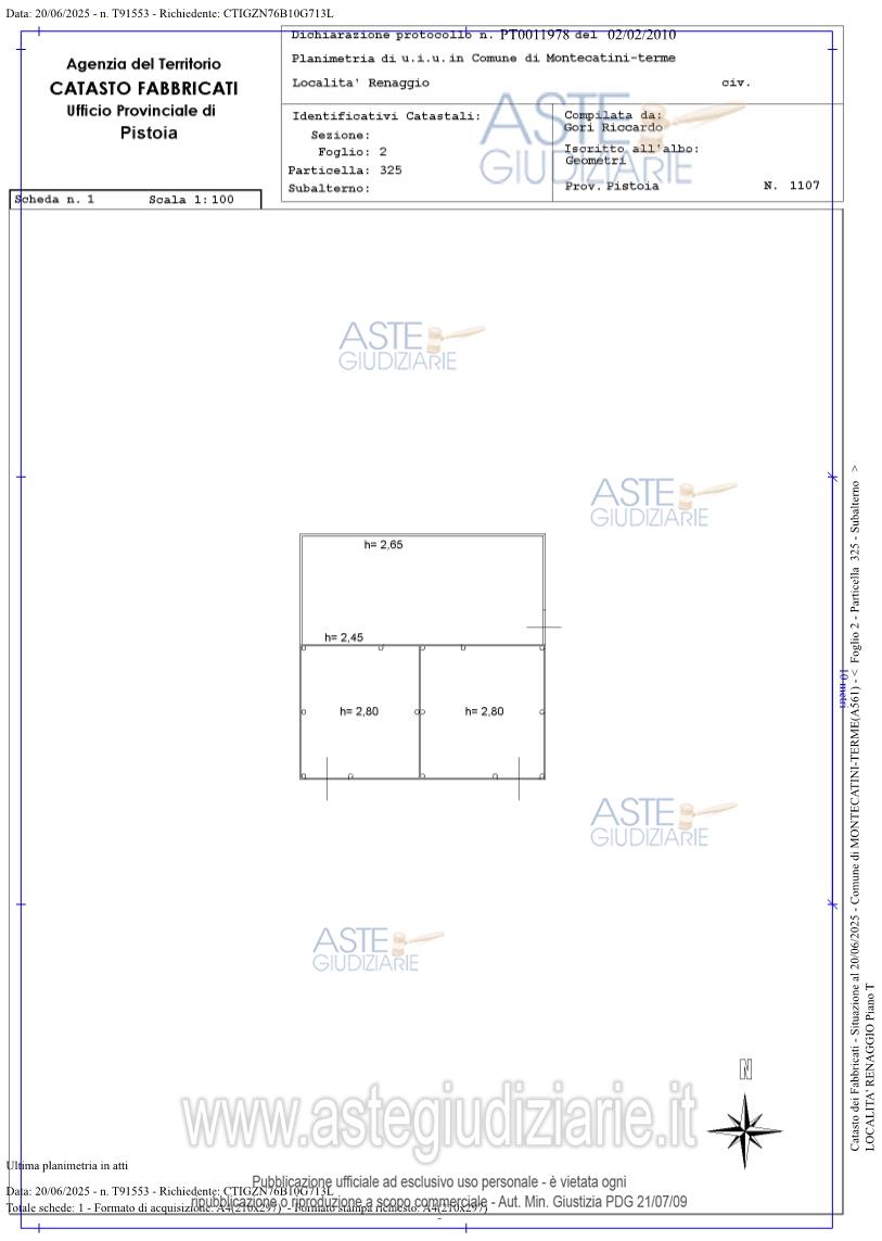 Planimetria del bene