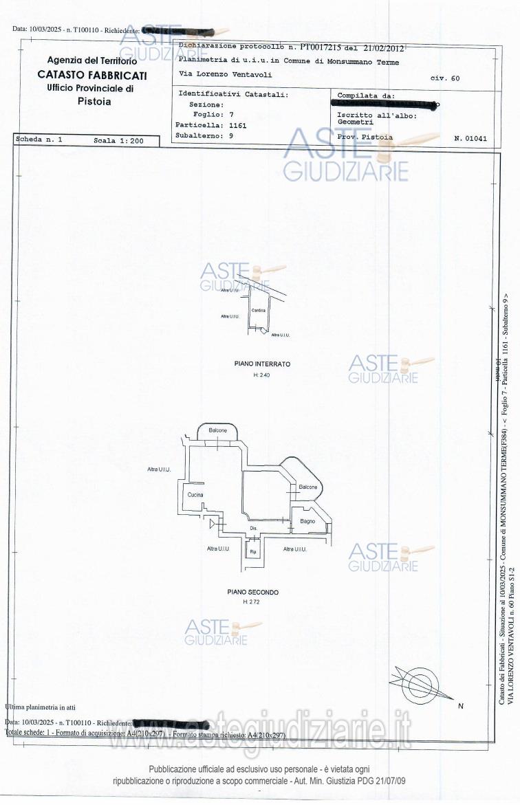 Planimetria del bene